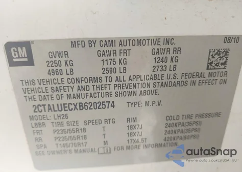 2011 GMC Terrain Slt-1 из США, поврежденный, VIN 2CTALUECXB6202574